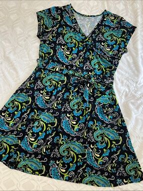 Paisley Dress with Crossover Bust
